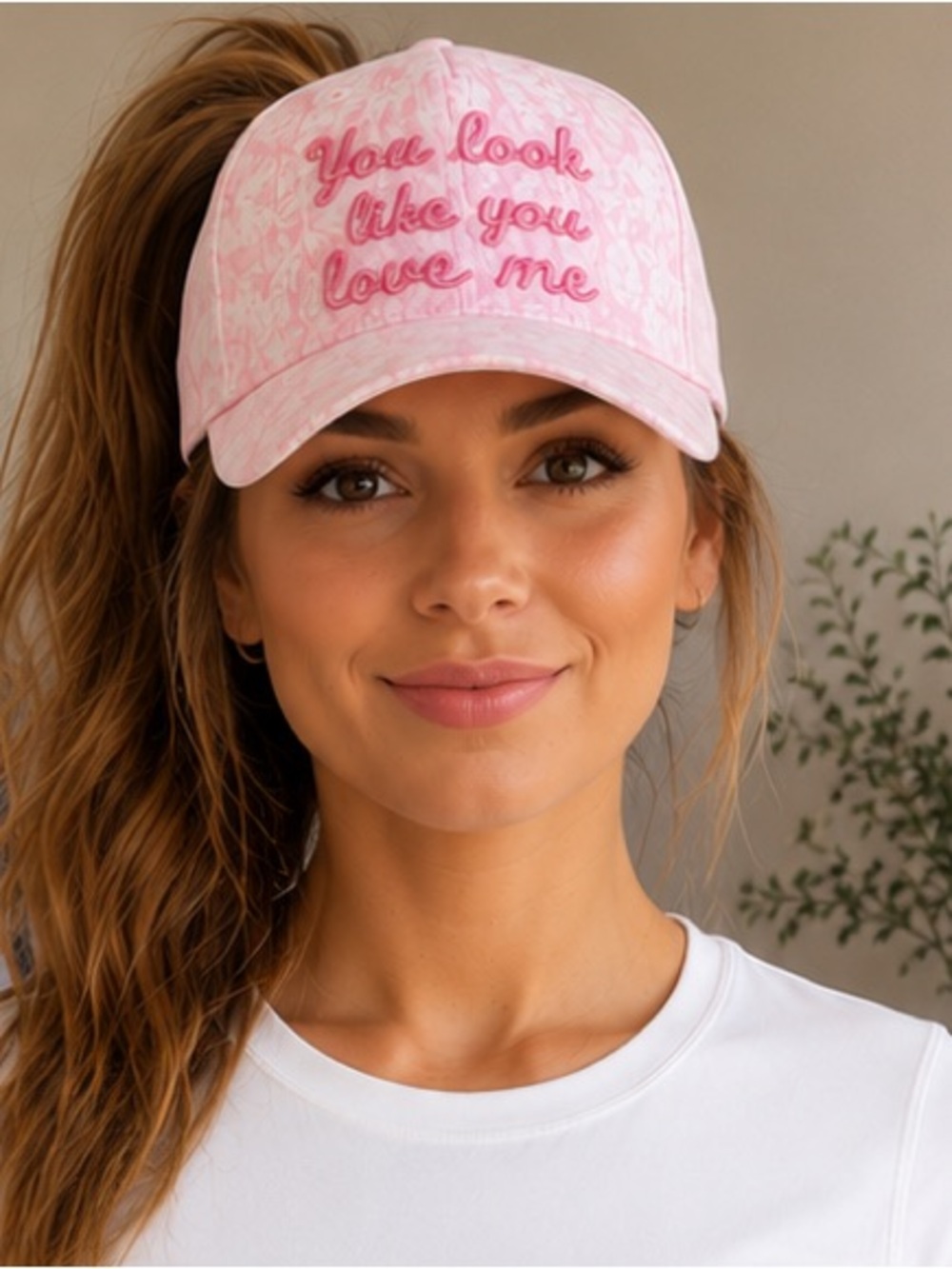 🩷 C.C. Pink Tie Dye Embroidered Cap